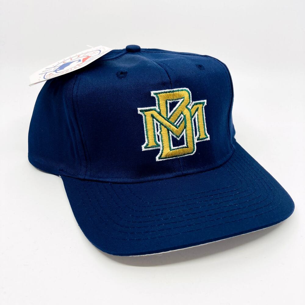Vintage Milwaukee Brewers Snapback Hat Logo 7 Competitor Twill Deadstock NOS 90s